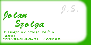 jolan szolga business card